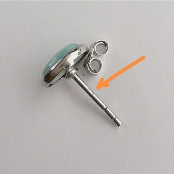 Larimar stud earrings in Sterling Silver 🆕 - Picture 2 of 5